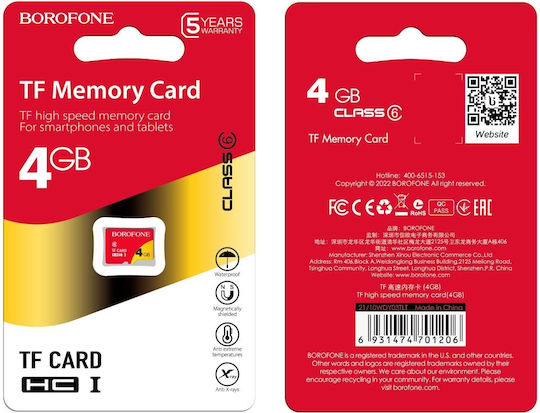 Borofone microSDHC 4GB Class 6