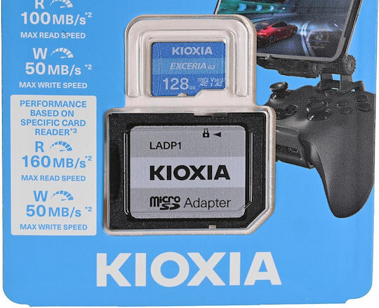 Kioxia microSDXC 128GB U3 V30 A2 UHS-I 160MB/s με αντάπτορα