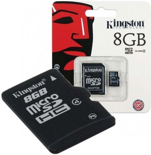 Kingston microSDHC 8GB Class 10 High Speed με αντάπτορα