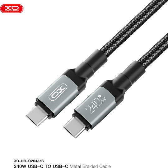 Xo Design Nb-q264a Data Charging Cable Usb-c To Usb-c 240w 1m Black