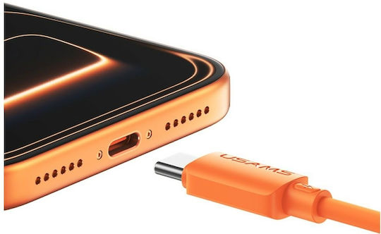 Usams USB 2.0 Cable USB-C Male - USB-A 18W Orange 1m SJ786USB03