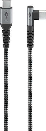Goobay Angle (90°) / Braided USB 2.0 Cable USB-C male - USB-C 60W Γκρι 2m 64660