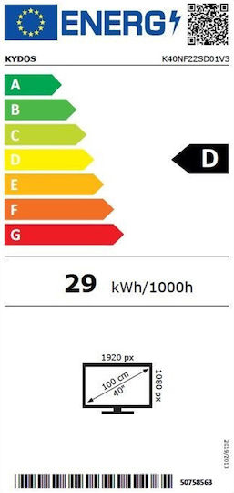 Kydos Τηλεόραση 24" HD Ready LED K24NH22CD00V3 (2023) K24NH22CD00V3