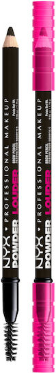 NYX Professional Makeup Professional Makeup Powder Louder Brow Pencil Σκιά για Φρύδια 09 Black