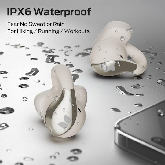 Monster AC225 Open Ear Bluetooth Handsfree Ακουστικά με Αντοχή στον Ιδρώτα και Θήκη Φόρτισης Λευκά