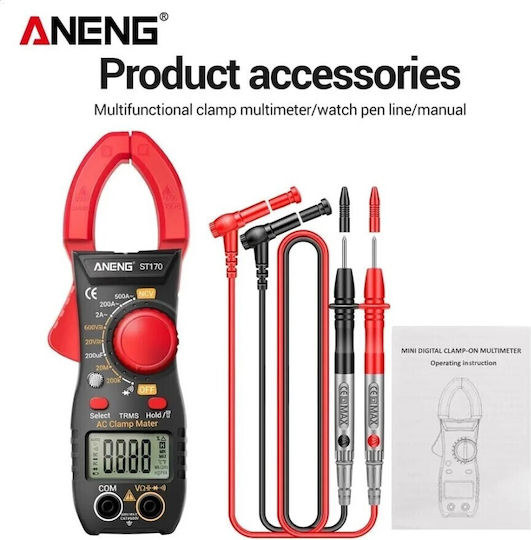 Aneng Digital Clamp Meter 500A AC ST170-RED True RMS