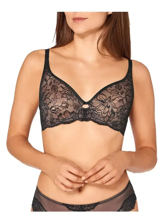 Amourette Charm Черен Сутиен без подложка с Банели