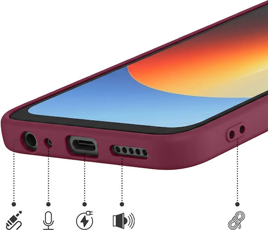 Avizar Case Redmi A7 Pro Soft-touch Silicone Fast Cover Series Bordeaux