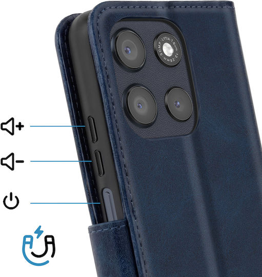 Avizar Handyhülle Moto G56 Classic Folio Stand Funktion Nacht Blau