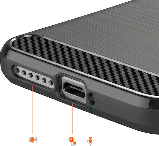 Avizar Handyhülle Xiaomi 17 Aus Silikon Carbon Effekt Gebürstete Textur Schwarz