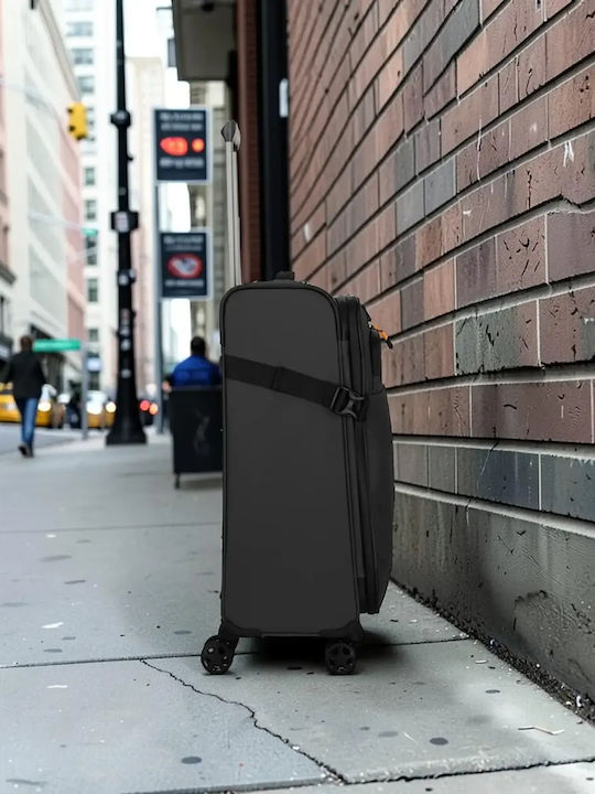 Travelite Medium Fabric Travel Suitcase Black Height 67cm