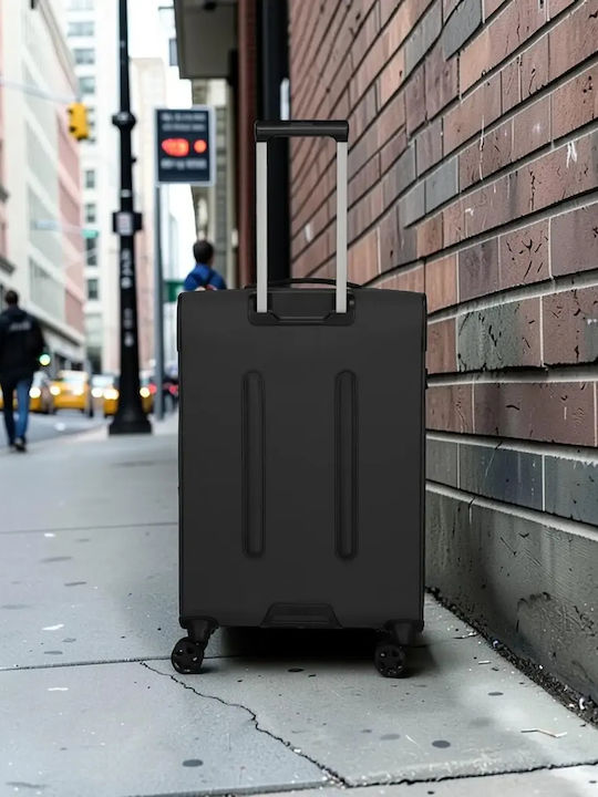 Travelite Medium Fabric Travel Suitcase Black Height 67cm
