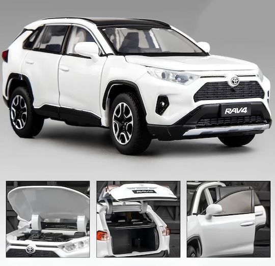 Toyota Rav4 2020 Weiß Maßstab 1:32 Metallische LED Lichter Sound