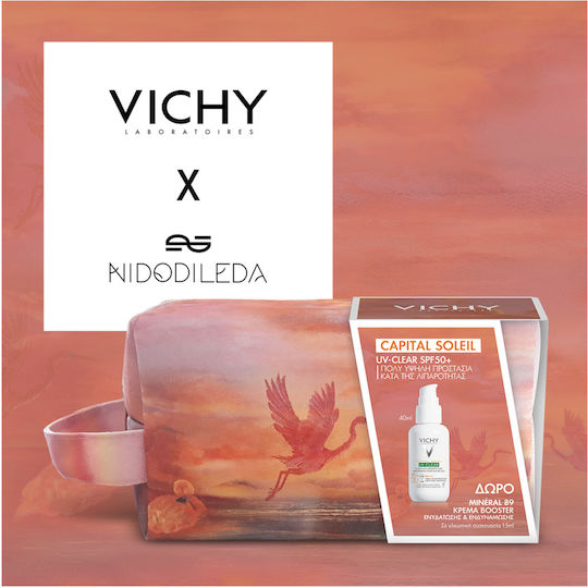 Vichy Capital Soleil UV Clear Σετ με Αντηλιακό Προσώπου & Νεσεσέρ SPF50 3τμχ
