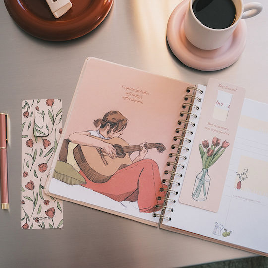 Premium Academic Weekly Diary 2026/2027 12 Months Spiral 16.5x21cm Bambina Latte Blossom By Kokonote