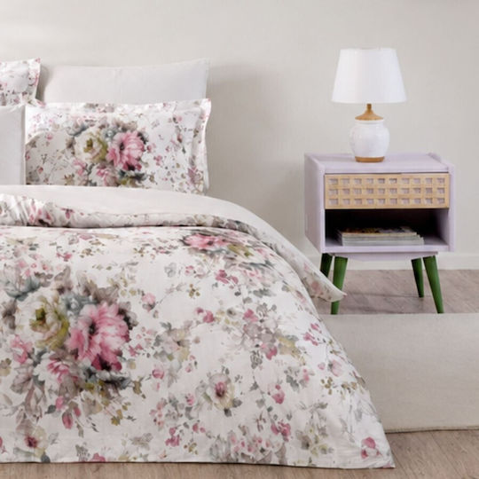 Tac Cotton Satin Duvet Cover Set 200x220cm Double With 4 Pillowcases & 1 Bed Sheet Pink