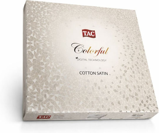Tac Duvet Cover Set 200x220cm Double With 4 Pillowcases & 1 Bed Sheet Blue