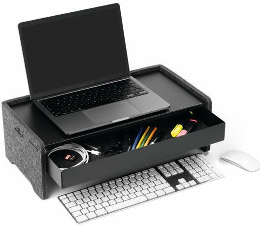 Durable Drawer Monitor Stand Effect Black