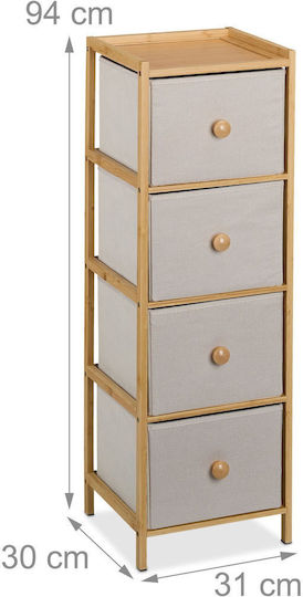 Sertar De Depozitare Din Bambus L31xL30xÎ94cm