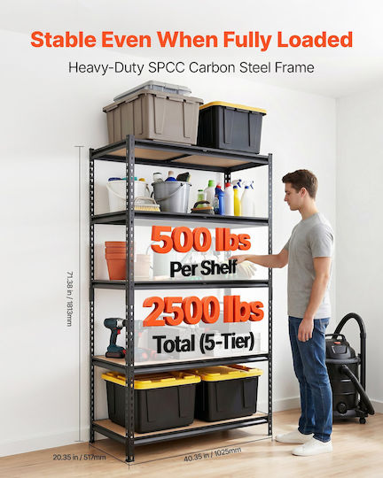 Vevor Dexion Shelf 102.5x51.7x181.3cm With 5 Shelves Total Load Capacity 1134kg