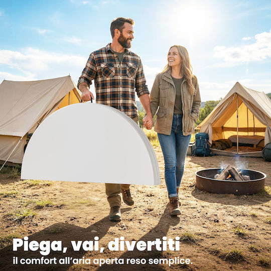 Outsunny Τραπέζι Μεταλλικό για Camping Πτυσσόμενο 120x120x74cm Λευκό
