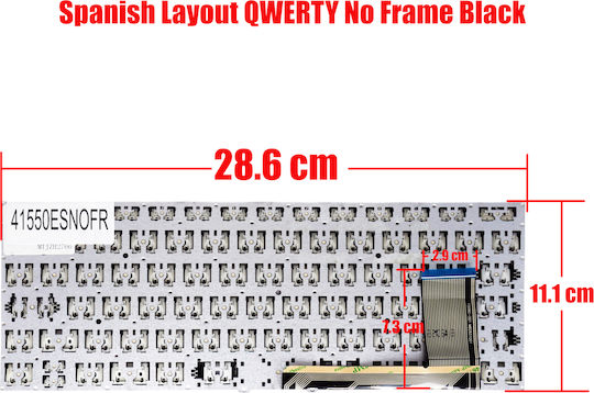 Spanish Laptop Keyboard Acer Aspire Lite Al14-51 Al14-51m Al14-51m-57h1 Al14-51m-57bn Al14-51m-58u1 Al14-51m-59ya Al14-51m-364b Nx.ktwsp.002 Es No Frame Black Code 41550esnofr