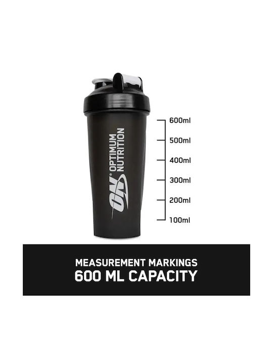 Optimum Nutrition Shaker Πρωτεΐνης 600ml Πλαστικό Μαύρο