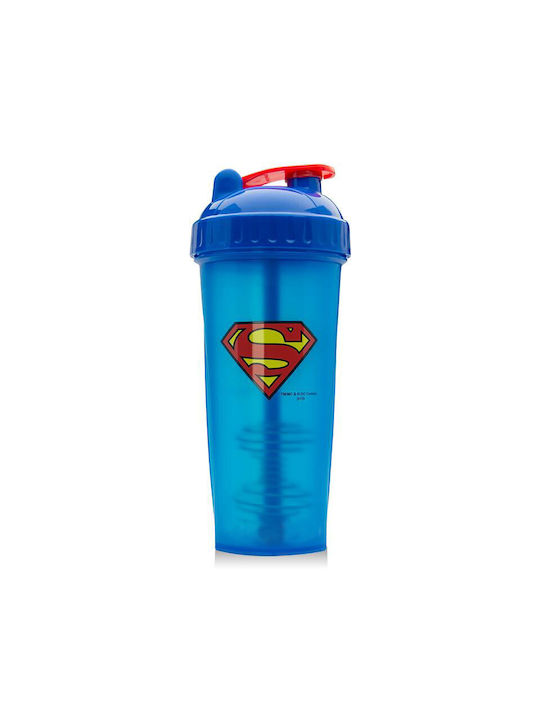 SmartShake Superhero Lite Superman Plastic Protein Shaker 800ml Blue