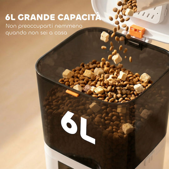 Pawhut Automatic Stainless Steel Food Bowl for Cat 2 x 6L 37x36x35cm