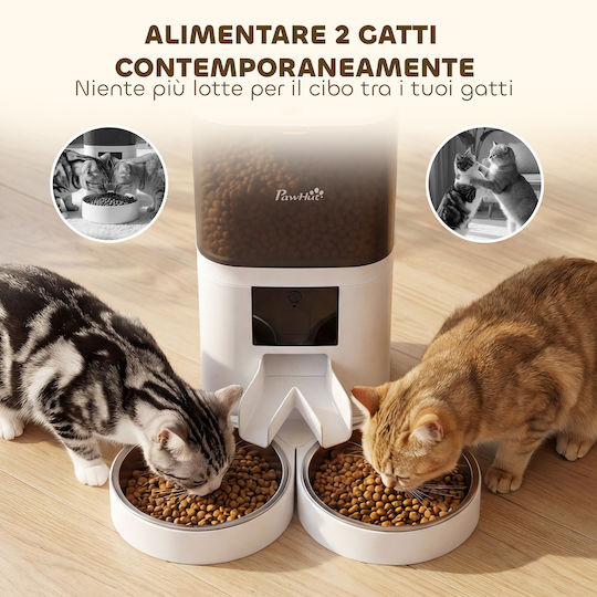Pawhut Automatic Stainless Steel Food Bowl for Cat 2 x 6L 37x36x35cm