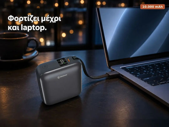 Swissten Space Power Bank 10000mAh 35W with USB-C Port Silver