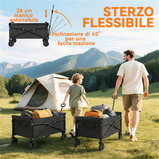 Πτυσσόμενο Καρότσι Κήπου Μεταλλικό 80lt 78x47.5x92εκ.