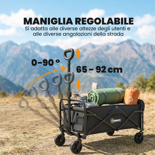 Πτυσσόμενο Καρότσι Κήπου Μεταλλικό 72lt 114x46x92εκ.