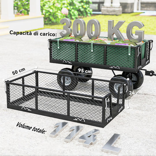 Gartenkarren Metallisch 114l 105x51x54cm
