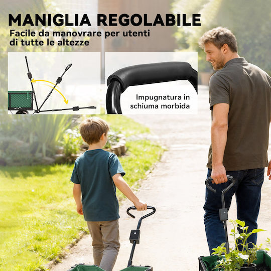 Gartenkarren Metallisch 114l 105x51x54cm