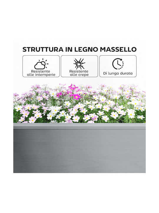 Outsunny Holz Blumenkasten Grau 149x46x76cm