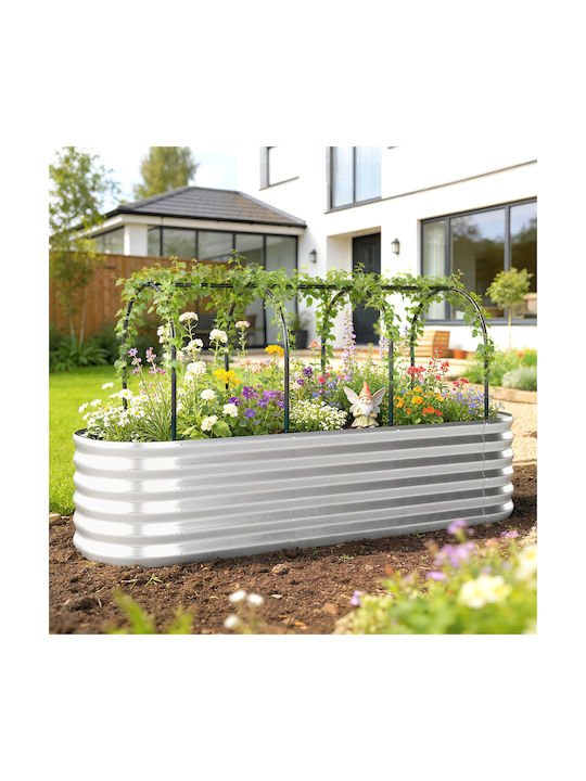 Outsunny Metallic Flower Pot Silver 200x60x103cm