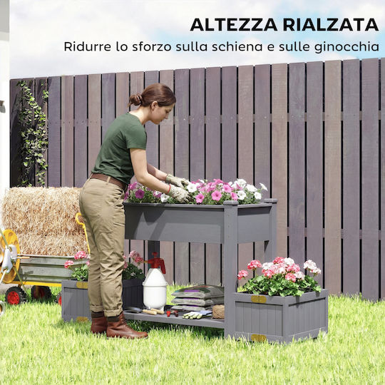 Outsunny Holz Blumenkasten Grau 149x46x76cm
