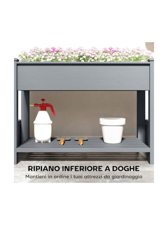 Outsunny Holz Blumenkasten Grau 149x46x76cm