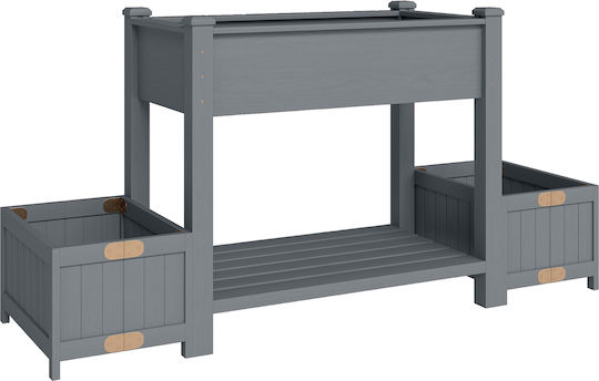 Outsunny Holz Blumenkasten Grau 149x46x76cm