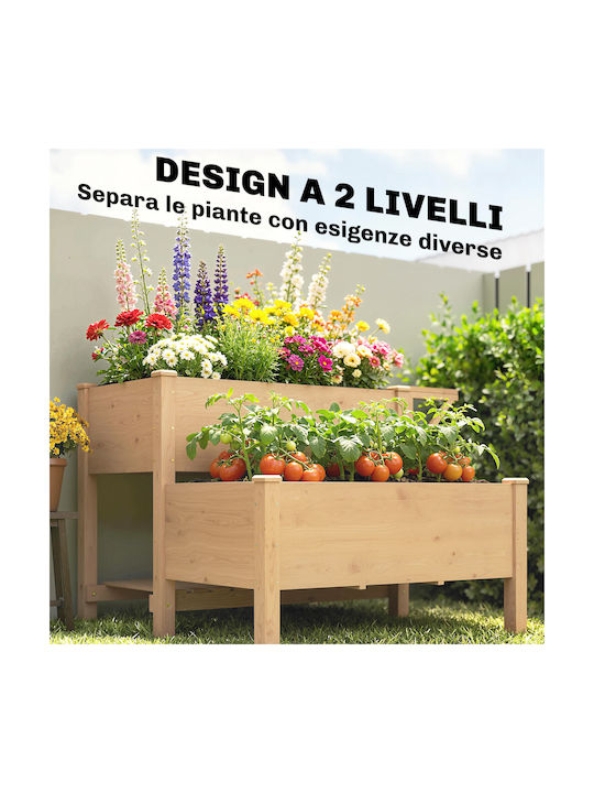 Outsunny Ghiveci de Flori din Lemn Maro 119.5x102x76.5cm