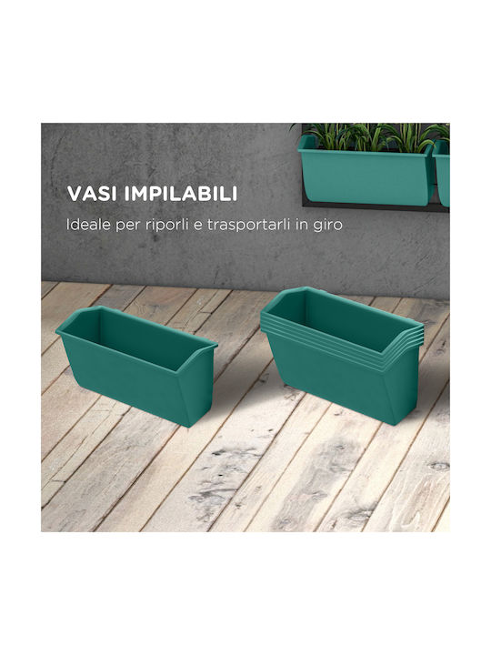 Outsunny Metal Flower Pot Green 52x14x66cm