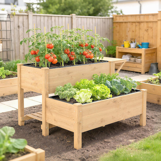 Outsunny Holzblumentopf Braun 119,5x102x76,5cm