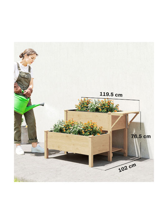 Outsunny Ghiveci de Flori din Lemn Maro 119.5x102x76.5cm