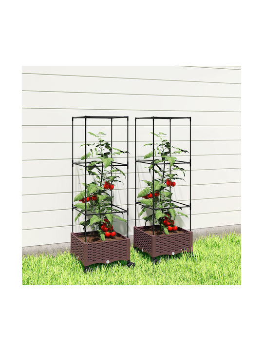 Outsunny Plastic Brown Planter Box