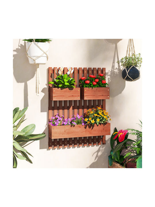 Outsunny Wooden Brown Planter Box 60x16x80cm