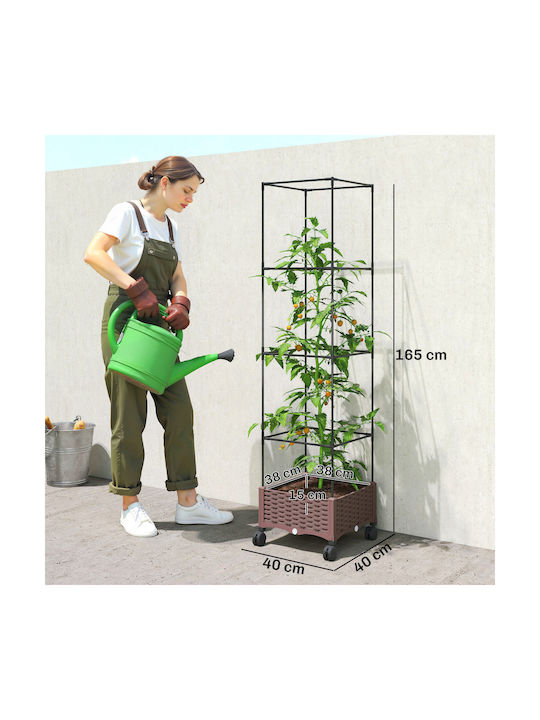 Outsunny Plastic Brown Planter Box