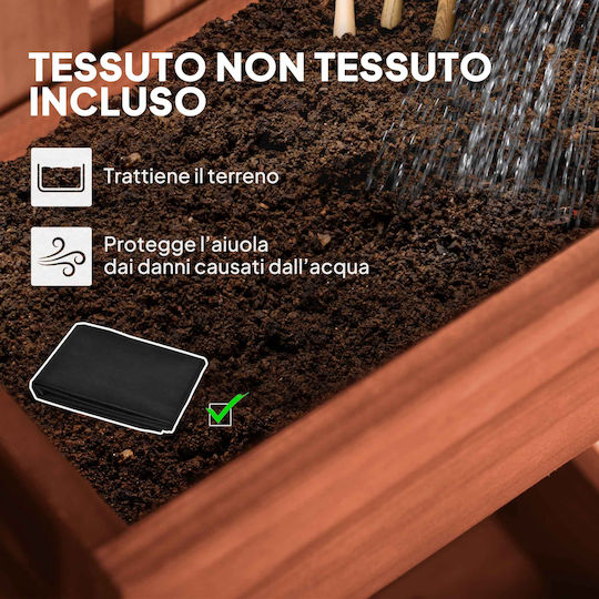 Outsunny Wooden Brown Planter Box 60x16x80cm