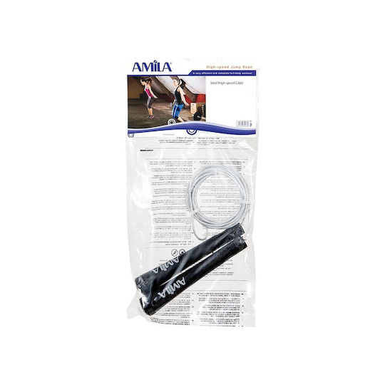 AMILA Speed Rope Σχοινάκι Ταχύτητας 3m Μαύρο με Ρυθμιζόμενο Μήκος