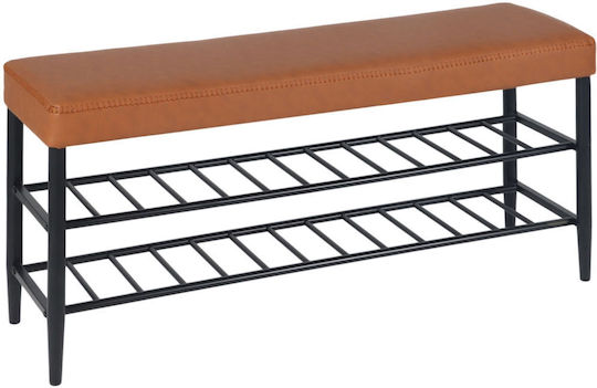 Hallway Furniture with Shoe Rack & Bench Brown/Black 80x30x50cm